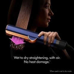 Dyson Airstrait Wet to Dry Straightener, No Heat Damage, 2 in 1 Straightening, Saves Time, Natural Straight Look, Uses Air, No Hot Plates, Dry & Straighten, Voluminous & Shiny Hair , 3 Modes, Travel Friendly, Intelligent Heat Control, Prussian Blue 2