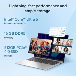 Asus VivoBook 16 X1607CA-MB142WS Thin & Light Laptop (Intel Core Ultra 5 Processor 225H/16 GB/512 GB SSD/Intel Graphics/Windows 11 Home/MSOffice/WUXGA), 40.64 cm - 16 inch, Cool Silver 5