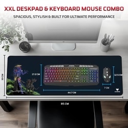 EvoFox Deathray Gaming 4 in 1 Wired Keyboard, Mouse, Desk Pad, Cooling Pad Combo, Black 2