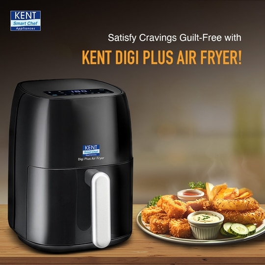 Kent 4 L Digi Plus Air Fryer 1300 W, Black