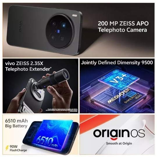 Vivo X300 Pro 512 GB, 16 GB RAM, Elite Black, Mobile Phone