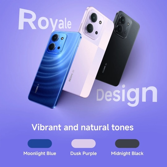 Redmi 15C 5G 128 GB, 6 GB RAM, Midnight Black, Mobile Phone