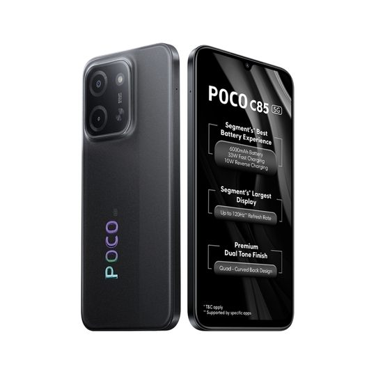 POCO C85 5G 128 GB, 8 GB RAM, Black, Mobile Phone