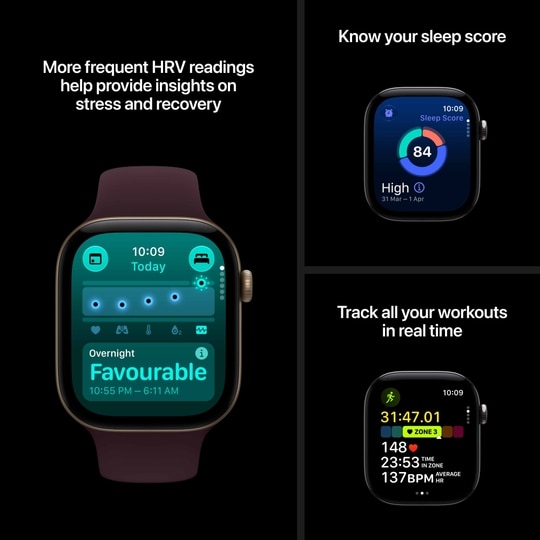 Apple Watch Series 12 42 mm GPS + Cellular Dark Bronze Aluminium Case with Olive Sport Band - S/M