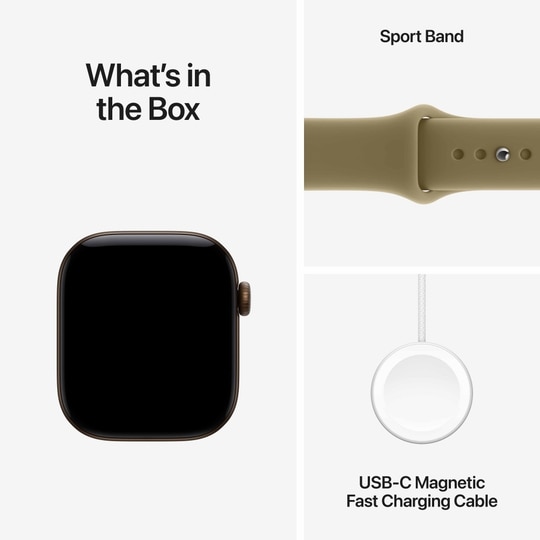 Apple Watch Series 12 42 mm GPS + Cellular Dark Bronze Aluminium Case with Olive Sport Band - S/M