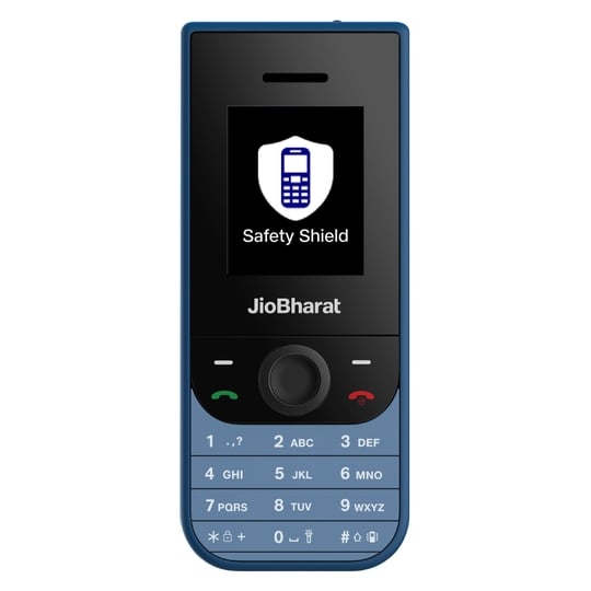 JioBharat V3 4G Keypad Phone with Safety Shield Feature, JioTV, JioHotstar, JioSaavn, JioPay (UPI & SoundPay), LED Torch, Digital Camera, 1000 mAh Battery, Blue, Locked for Jio Network