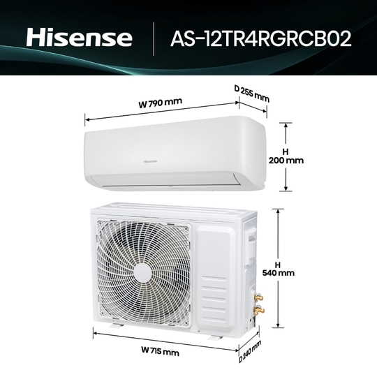 Hisense IntelliCool 1 Ton 3 Star Inverter Split AC, AS-12TR4RGRCB02