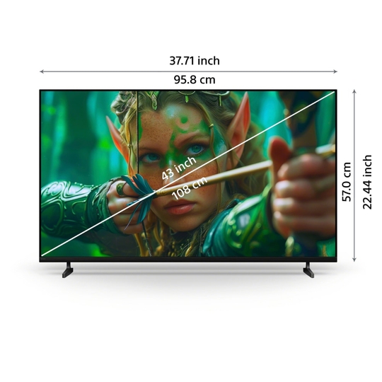 Sony 108 cm (43 inches) BRAVIA 2 4K Ultra HD Smart LED Google TV, K-43S22M2, Black