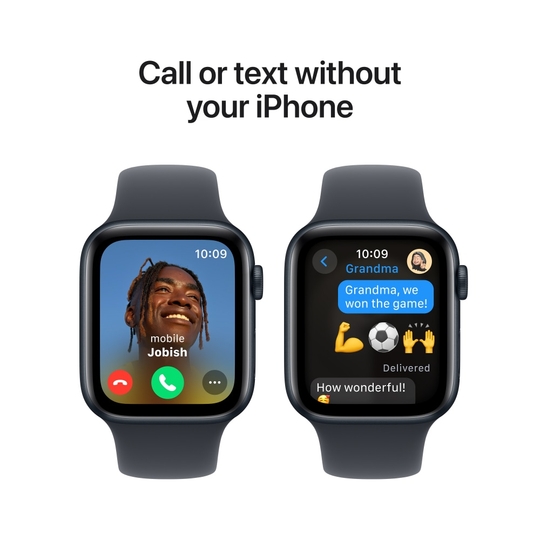 Apple Watch SE GPS 44 mm Midnight Aluminium Case with Midnight Sport Band - M/L