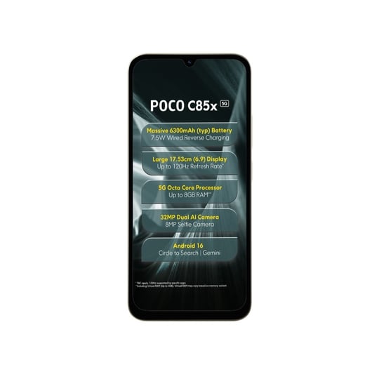 POCO C85x 5G 64 GB, 4 GB RAM, Green, Mobile Phone
