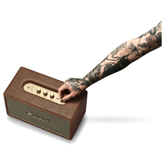 Marshall Stanmore III Bluetooth Speaker with Volume Control Knob, Bass-Reflex, Play/Pause Button, Room Filling Sound, Brown