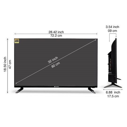 Sansui Prime Series 80 cm (32 inch) HD Ready Smart LED TV JSY32SKHD (BLACK) with Bezel-less Design