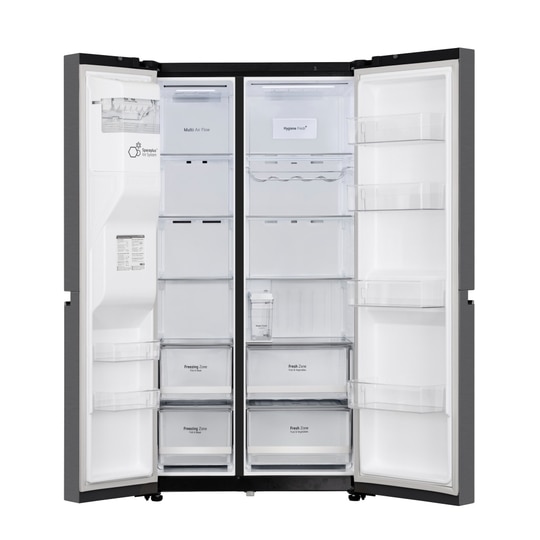 LG 630 L 3 Star Frost Free Side by Side Refrigerator, Matt Black, L257CMC3