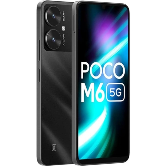 POCO M6 5G 128 GB, 6 GB RAM, Black, Mobile Phone