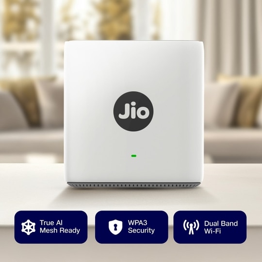 Jio AX6000 Universal Wi-Fi 6 Router, Dual Band, Mesh Ready, Gaming Router, Upto 6 Gbps Speed, 8K Streaming, WPA3 Advanced Security, MU-MIMO, OFDMA, Wide Coverage, Easy Setup, JioHome App, (JIDU6801 IN)