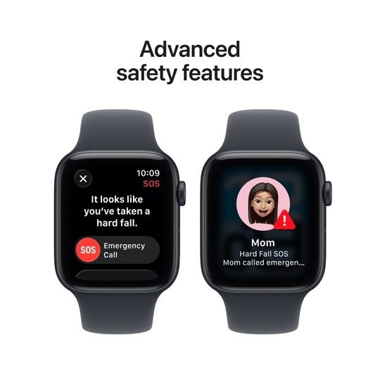Apple Watch SE 3 GPS 44 mm Midnight Aluminium Case with Midnight Sport Band - S/M