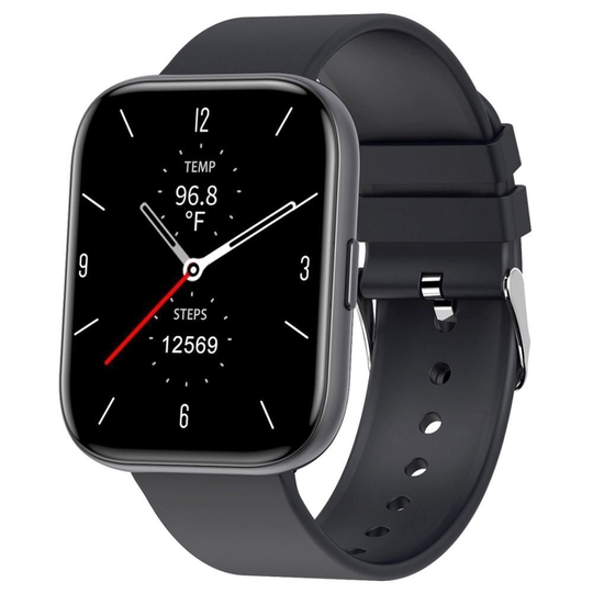 Fire-Boltt Mercury Smart Watch, 43mm HD display, SpO2 monitor, HR Monitor, Sleep Tracker, Body Temperature measurement, Active Sports Mode, Sedentary Alerts, IP67 Water Resistant, Smart Notifications (Black)
