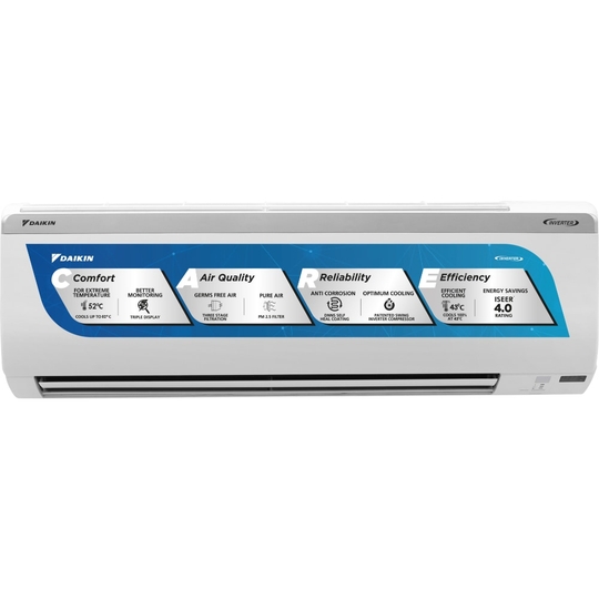 Daikin 1 Ton 3 Star ATKL35U Inverter Split AC (3D Airflow, 100 percent Copper, Hepta Sense, Triple Display, White, 2023