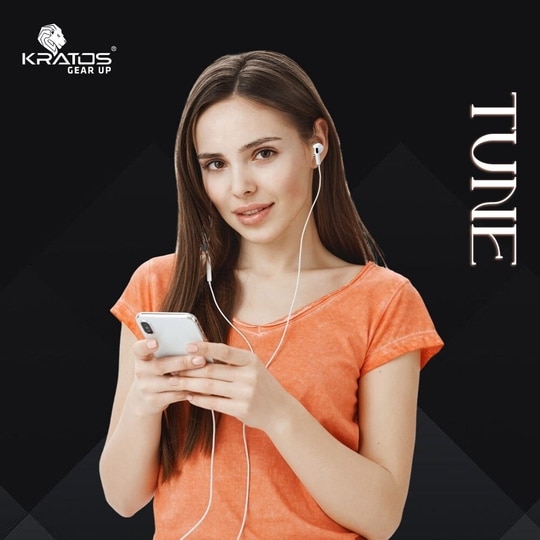 Kratos Tune Type-C Wired Earphones, White