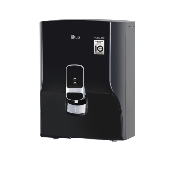 LG WW131NF 8 L Water Purifier, RO + Dual Protection Airtight Stainless Steel Tank, Digital Sterilizing Care, Premium Black, Wall Mount