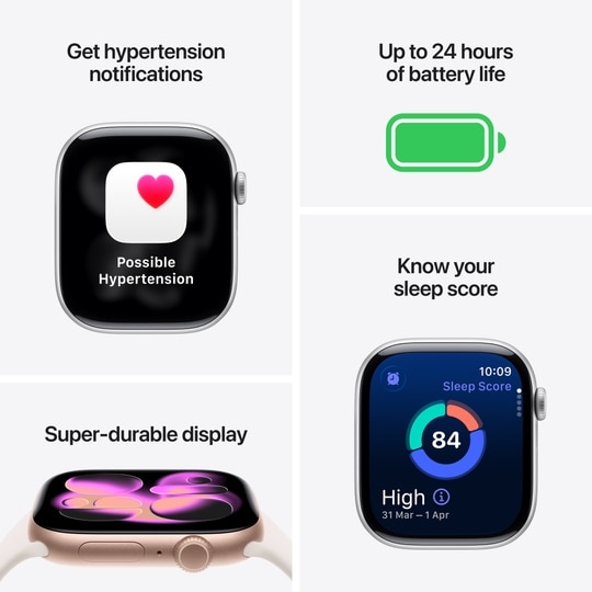 Apple Watch Series 11 GPS 46 mm Jet Black Aluminium Case with Black Sport Band - M/L