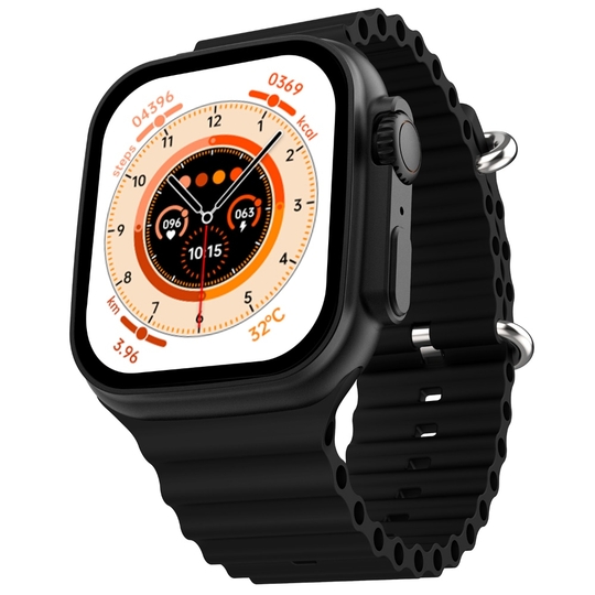 Fire-Boltt Gladiator Smartwatch with 4.97 cm (1.96 inch) HD Display & 600 nits Brightness, Bluetooth Calling, Upto 7 Days Battery, 120+ Sports Modes, Functional Crown, AI Voice Assistant, IP67 Water Resistant (Ocean Black)