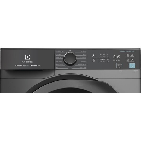 Electrolux 9 kg Front Load Fully Automatic Washing Machine, 1200 RPM, HygienicCare, EcoInverter motor, Quick cycles, Adjust Tempratures (EWF9024M3SB)