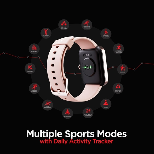 boAt Xtend Smart Watch with Alexa Built-in, 4.29 cm (1.69 inch) HD Display, Multiple Watch Faces, Stress Monitor, HR & SpO2 Monitoring, 14 Sports Modes, Sleep Monitor, 5 ATM & 7 Days Battery Life(Sandy Cream)