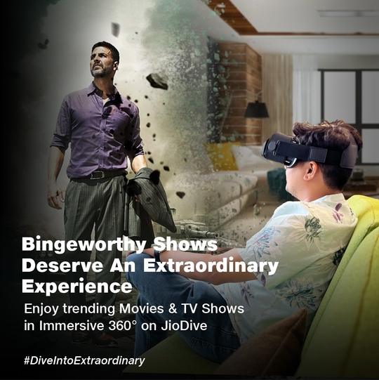 JioDive VR Headset Immersive 360 Degree Viewing Experience Live Sports, Movies, TV Shows & Live TV Channels VR Games & YouTube 360 Supports 4.7-6.7 inch Android & iOS Phones Black