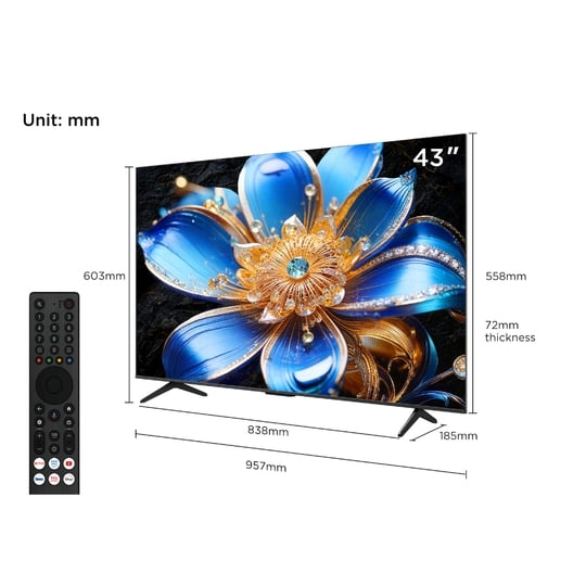 TCL 43T69D 109.22 cm (43 inch) QLED Google TV, Black