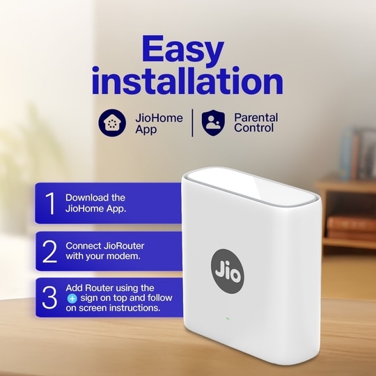Jio AX6000 Universal Wi-Fi 6 Router, Dual Band, Mesh Ready, Gaming Router, Upto 6 Gbps Speed, 8K Streaming, WPA3 Advanced Security, MU-MIMO, OFDMA, Wide Coverage, Easy Setup, JioHome App, (JIDU6801 IN)