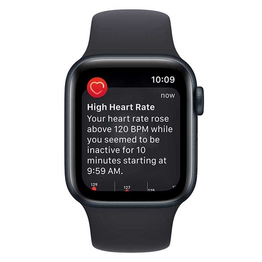Apple Watch SE (2nd Generation) GPS 40mm Midnight Aluminium Case with Midnight Sport Band, 3rd Gen Optical Heart Sensor, Crash Detection, Fall Detection, 32 GB Capacity, 64-bit dual-core processor
