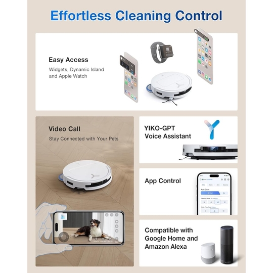 Ecovacs T50 Pro Omni Robotic Vacuum Cleaner, White