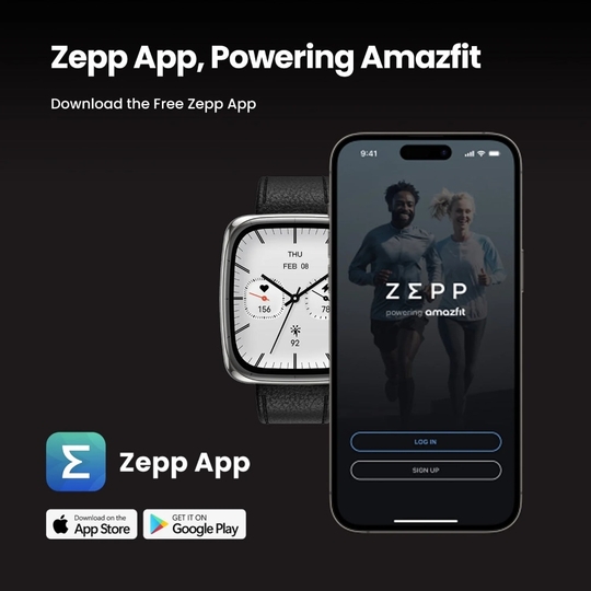 Amazfit Active 2 Square, 2000 Nits Bright AMOLED Display, Built in GPS, 10 Day Battery, for Android & iPhone, Accurate Readings, BT Call, Sleep Monitor, 5ATM Water Resistant, Black Leather