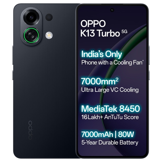 Oppo K13 Turbo 128 GB, 8 GB RAM, Midnight Maverick, Mobile Phone