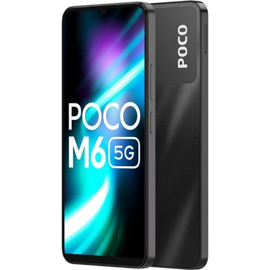 POCO M6 5G 128 GB, 6 GB RAM, Black, Mobile Phone