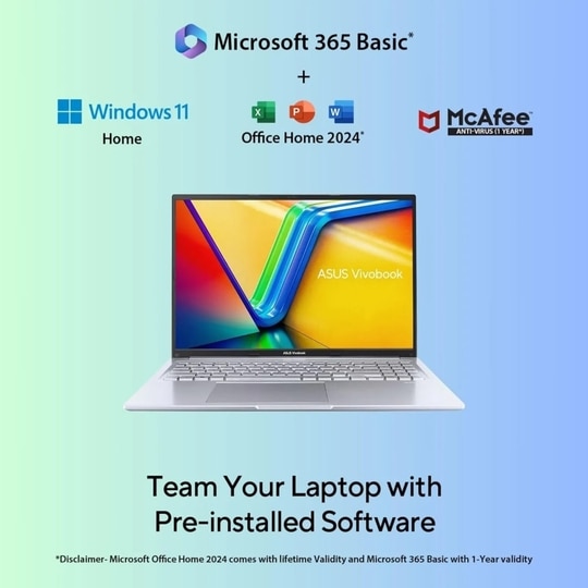 Asus Vivobook 16 X1605VA-MB1627WS Standard Laptop (Intel Core i5-13420H/16 GB/512 GB SSD/Intel UHD Graphics/Windows 11/MSOffice/WUXGA), 40.64 cm - 16 inch, Cool Silver