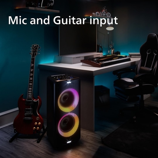 Philips TAX5206 2 Channel Bluetooth party speaker with Karaoke Effects, Black
