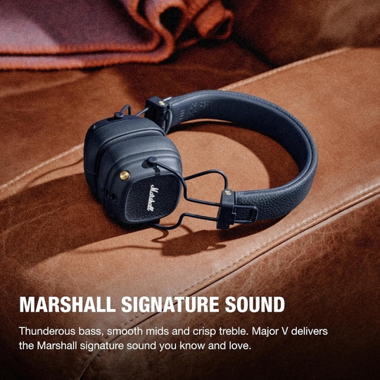 Marshall Major V On Ear Bluetooth Headphone, Midnight Blue