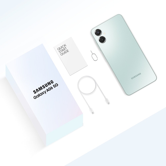Samsung Galaxy A06 5G 128 GB, 4 GB RAM, Light Green, Mobile Phone