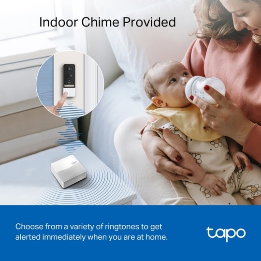 TP-Link Tapo D230S1 2K 5Mp/1920p Smart Wireless Security Video Doorbell