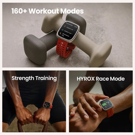 Amazfit Active 2 Square, 2000 Nits Bright AMOLED Display, Built in GPS, 10 Day Battery, for Android & iPhone, Accurate Readings, BT Call, Sleep Monitor, 5ATM Water Resistant, Black Leather