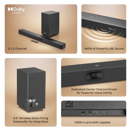 JBL 3.1 CH 440 W Soundbar, SB595