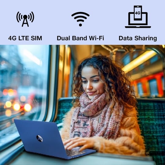 JioBook 11 with Lifetime Office/Android 4G Laptop Mediatek 8788 (JioOS)/Octa-core/4GB RAM/64 eMMC Storage/Thin and Light Laptop (11.6 inch, 990 grams)/Dual band WiFi + SIM/Blue