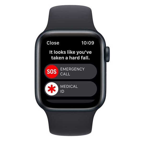 Apple Watch SE (2nd Generation) GPS 40mm Midnight Aluminium Case with Midnight Sport Band, 3rd Gen Optical Heart Sensor, Crash Detection, Fall Detection, 32 GB Capacity, 64-bit dual-core processor