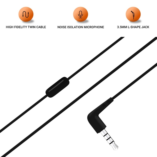 JBL T50HI in-Ear Wired Headphone with Noise Isolation Mic, Bass sound, 1.2 m cable length with 1 year warranty