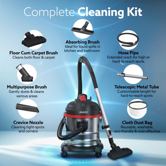 Agaro ACE Wet and Dry Vacuum Cleaner 1600 watts