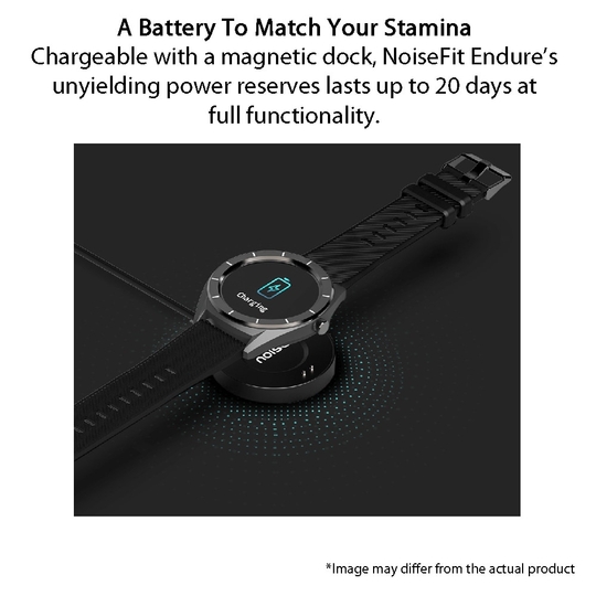 Noise NoiseFit Endure Smart Watch, Charcoal Black