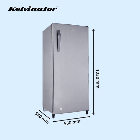 Kelvinator 190 litres 2 Star Single Door Refrigerator Refrigerator, Hairline Silver KRD-A210HSP