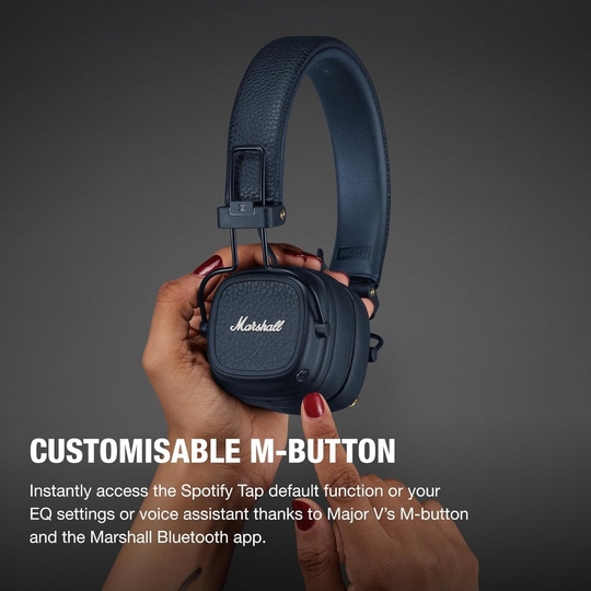 Marshall Major V On Ear Bluetooth Headphone, Midnight Blue